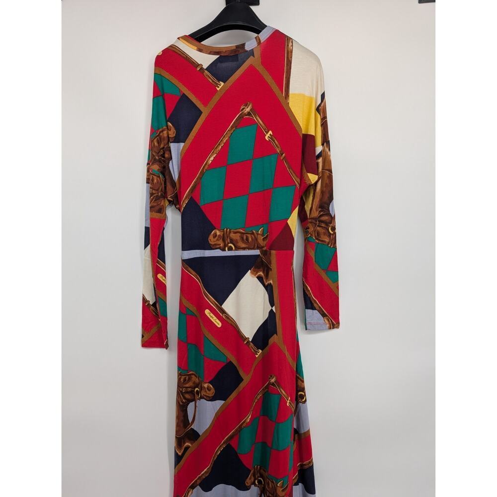 NWT Polo Ralph Lauren Scarf-Print Long-Sleeve Wrap Maxi Dress Sz S Red #2H461 - Picture 7 of 10